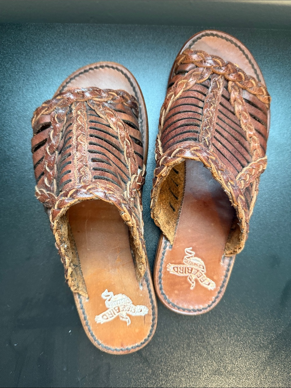 Freebird by Steven Brown Braided Leather Slide Sandals - Picture 1 of 3